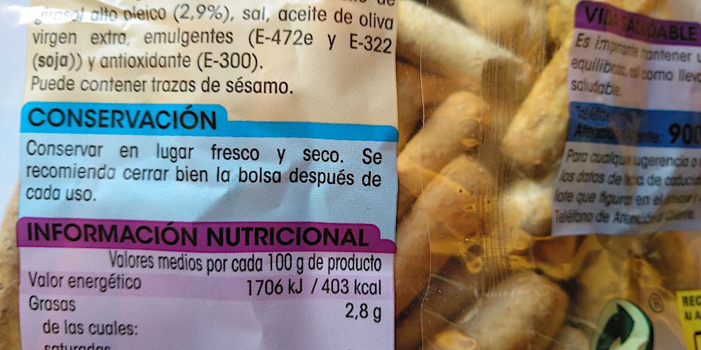 Detalle de etiquetado de colines