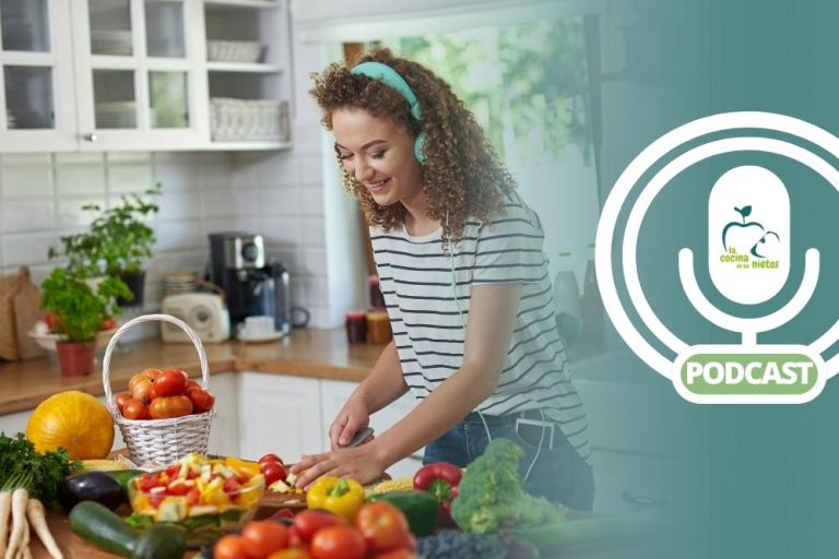 Cocinando verduras escuchando el podcast