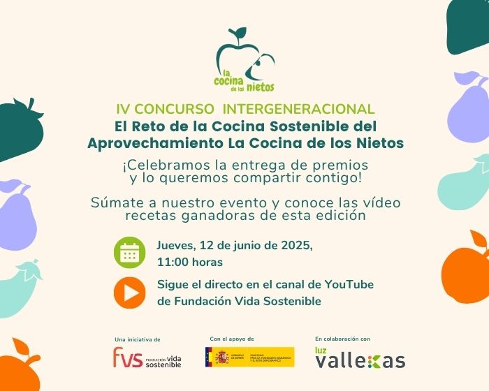Invitación para el evento de entrega de premios del concurso de aprovechamiento de La Cocina de los Nietos